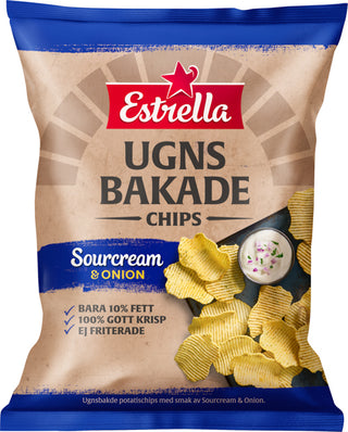 Estrella Ungsbakade Sourcream & Onion 10 X 125 G