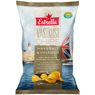 Estrella Västkustchips Havssalt & Vinäger 10 X 180 G