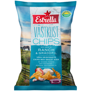 Estrella Västkustchips Ranch & Gräddfil 10 X 180 G