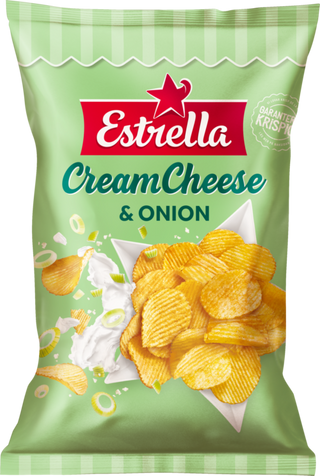 Estrella Cream Cheese & Onion Chips 24 X 160 G