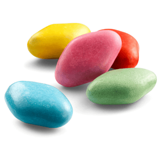 Ovala, kritiga godisbitar i pastellfärger (gul, rosa, röd, grön, blå), Haribo Sali Kritz, 3 kg.