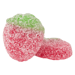 Candy People Sura Mini Jordgubbar, sockrat jordgubbsgodis i rött och grönt, 3 kg.