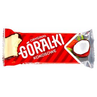Góralki Kokosowe, chokladbar med vit kokosfyllning, röd förpackning, 36 x 45 g.