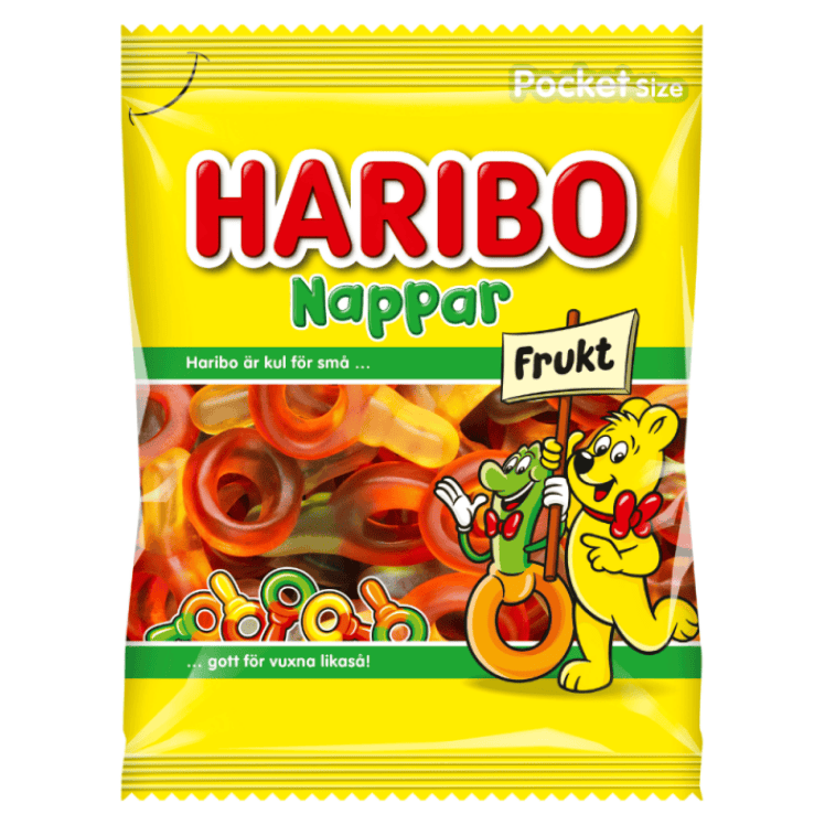 Haribo Fruktnappar 24 X 80 G