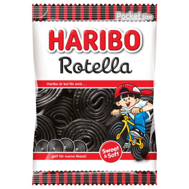 Rotella Haribo Rotella Storpack – Lakritsgodis i Rullar, 30 x 80 g ...