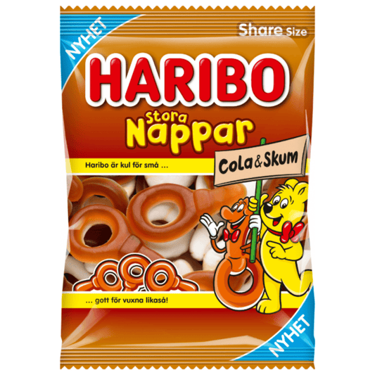 Haribo Stora Nappar Cola & Skum 12 X 170 G
