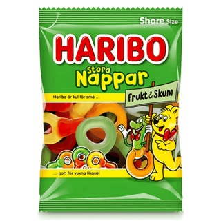 Haribo Stora Nappar Frukt & Skum 12 X 170 G