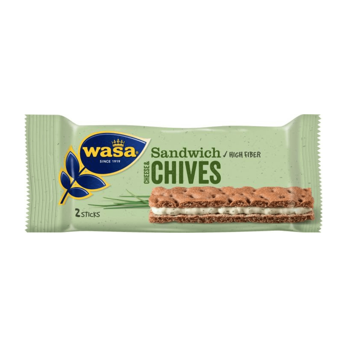WASA Sandwich Cheese Chives 30g - Smakrik Ost och Gräslök Snacks